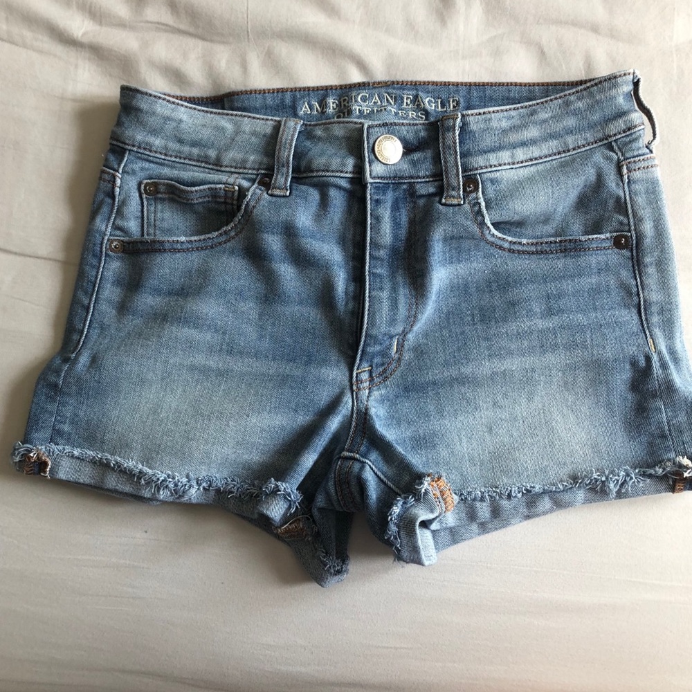 High Rise Super Stretch Jean Shorts